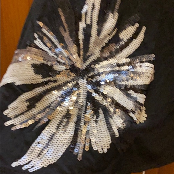 Beautiful INC sequined black top worn 1X - Picture 5 of 12